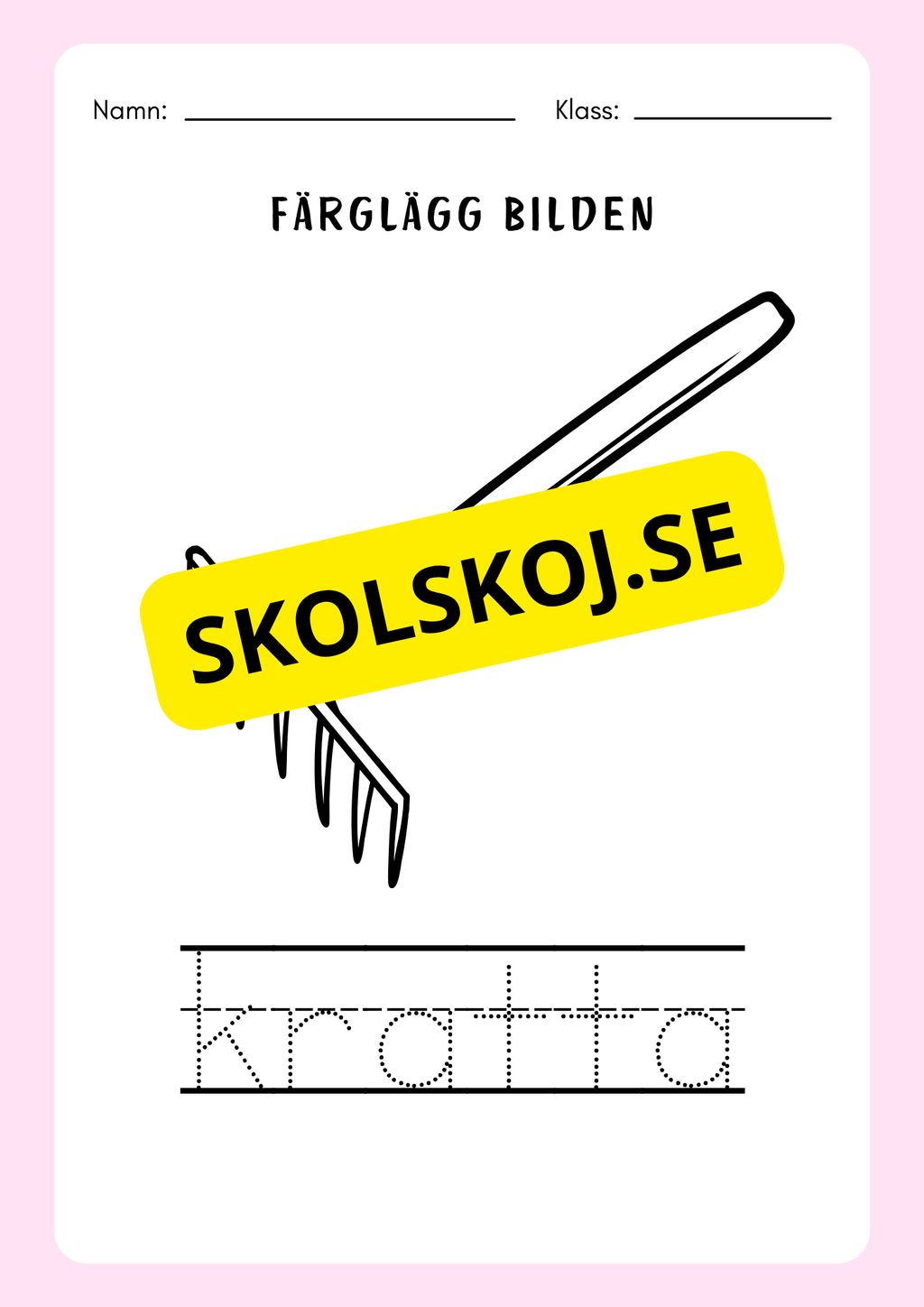 Spåra orden och färglägg bilderna - Häfte