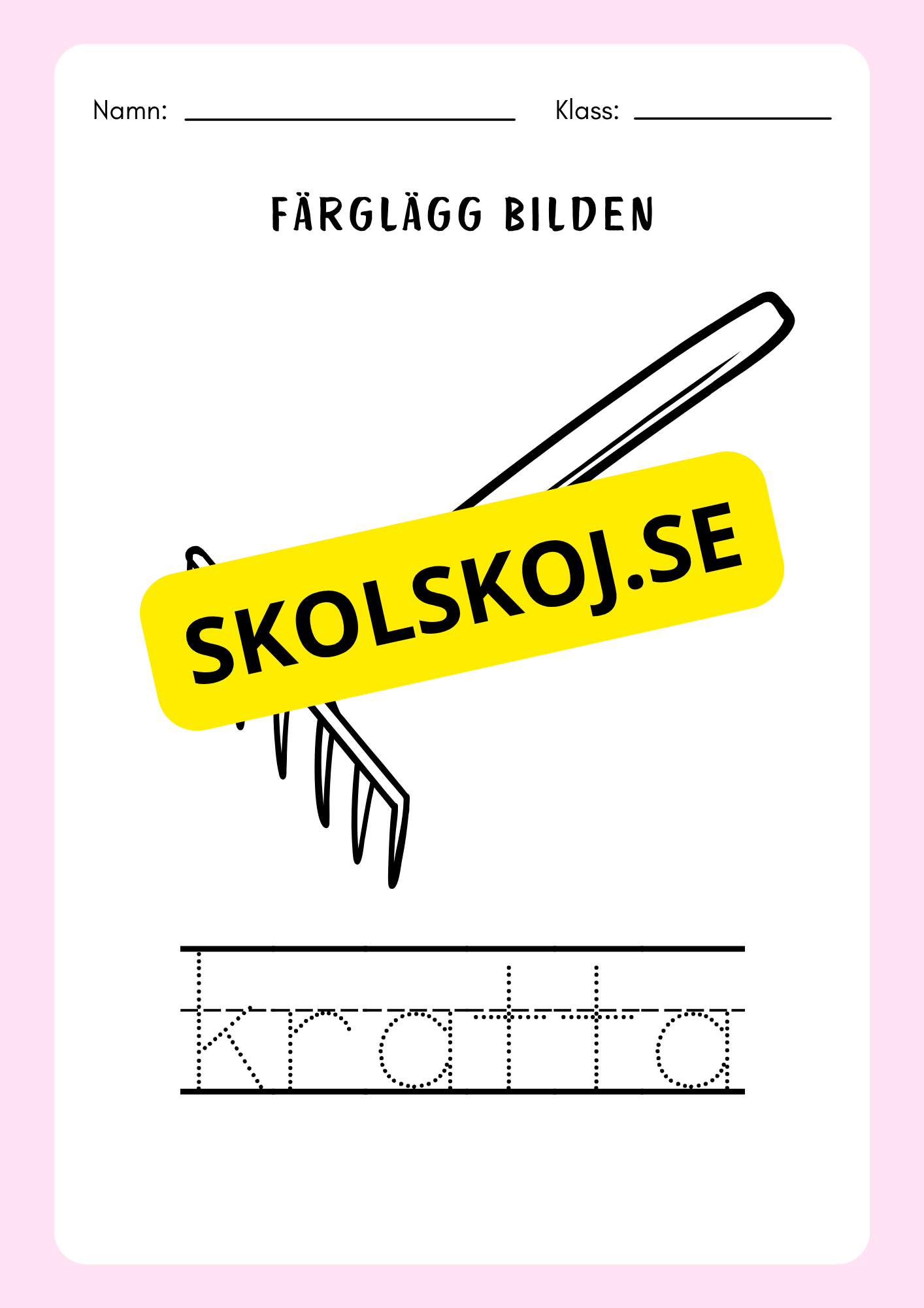 Spåra orden och färglägg bilderna - Häfte