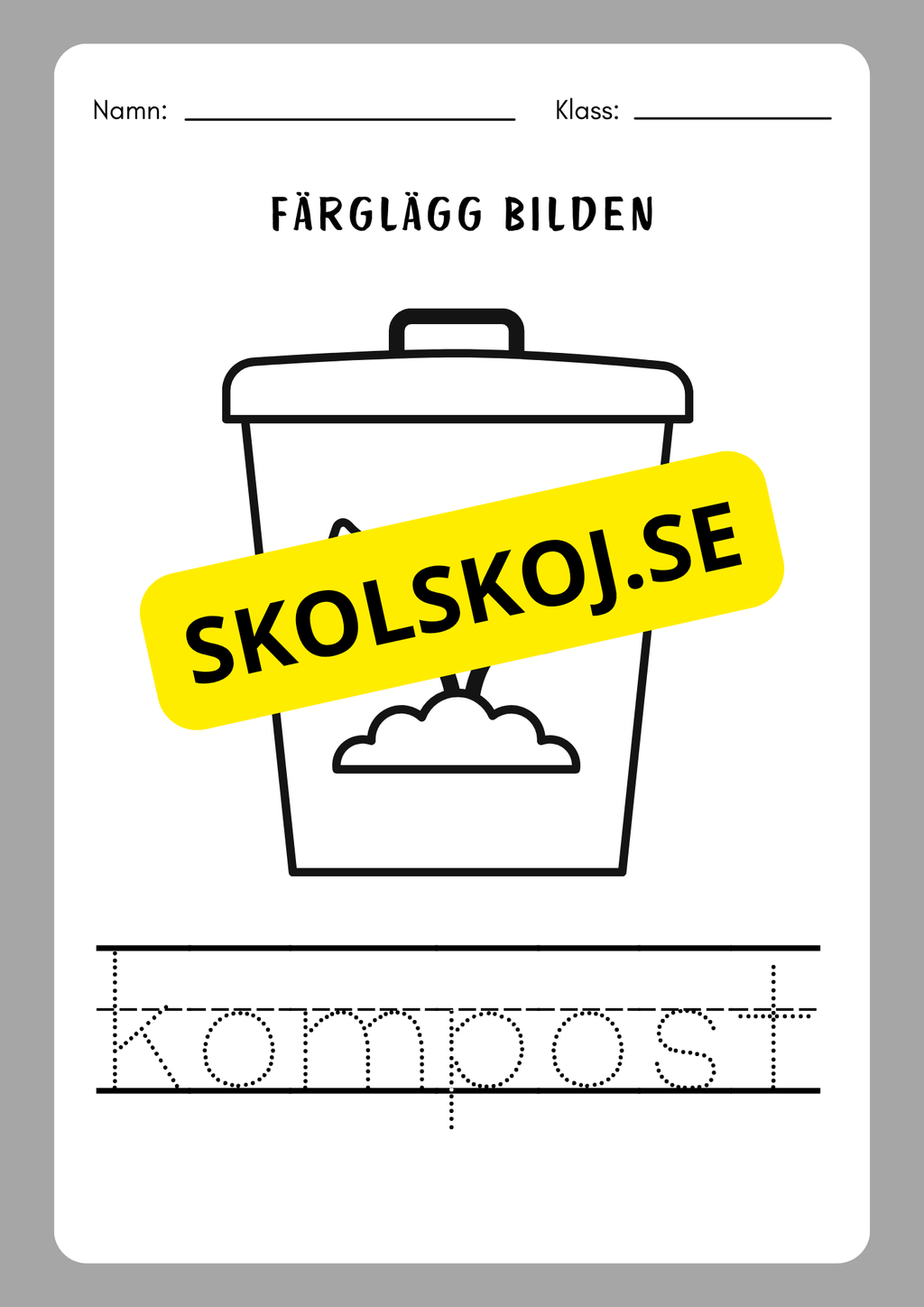 Spåra orden och färglägg bilderna - Häfte