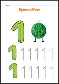 Spåra siffror - Häfte - 1- 10