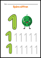 Spåra siffror - Häfte - 1- 10