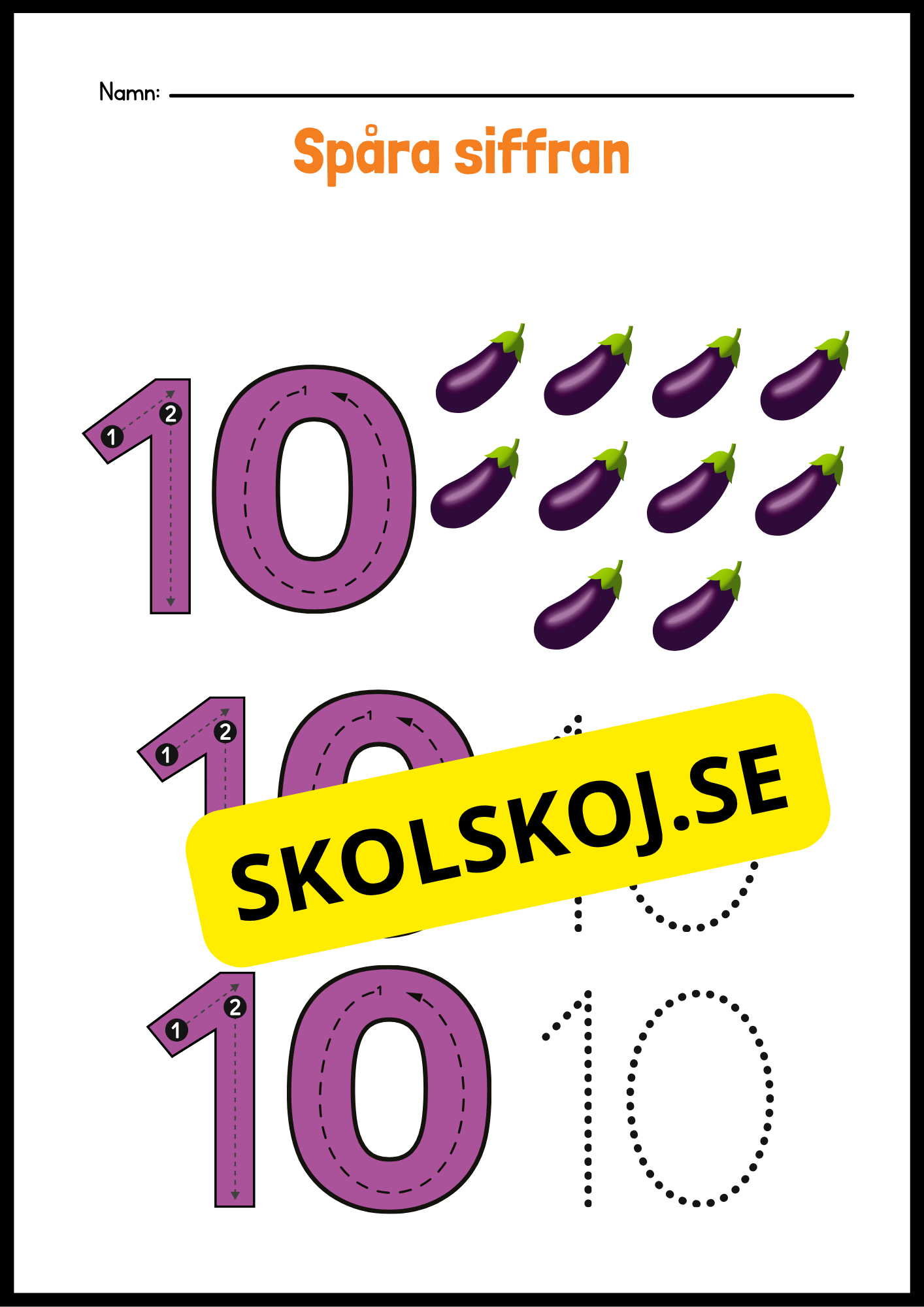 Spåra siffror - Häfte - 1- 10