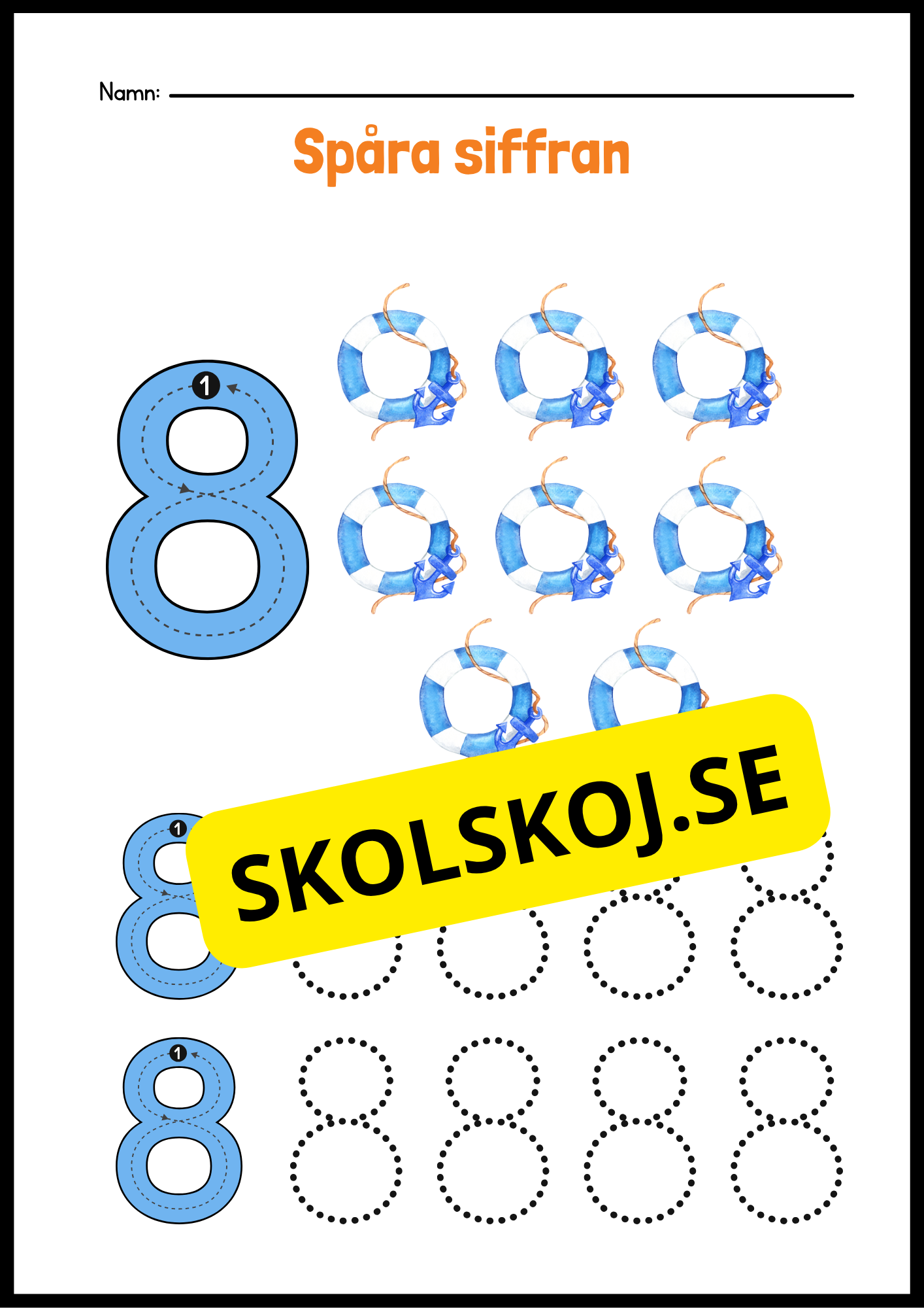 Spåra siffror - Häfte - 1- 10