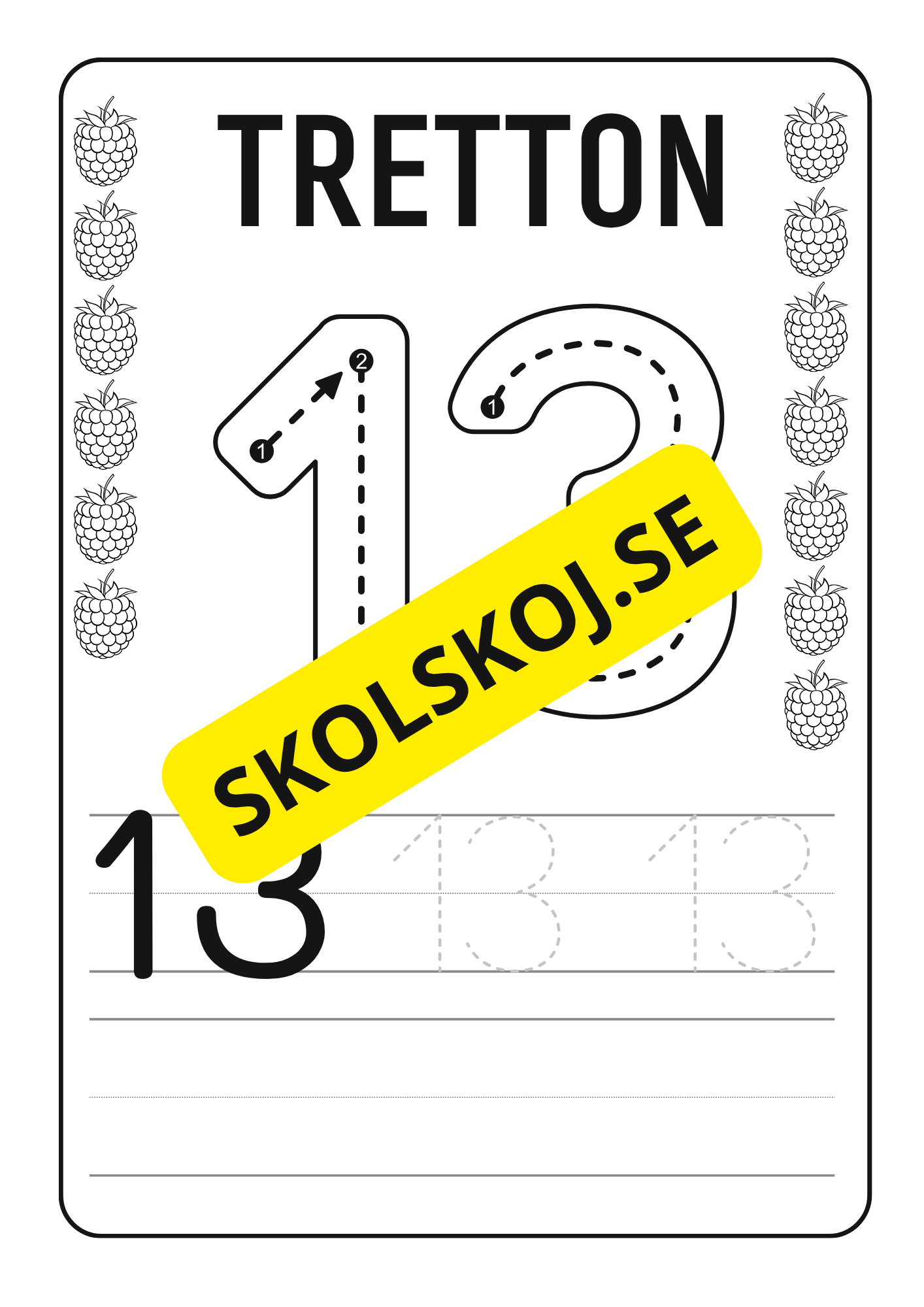 Spåra siffror och färglägg frukter - 1 - 20