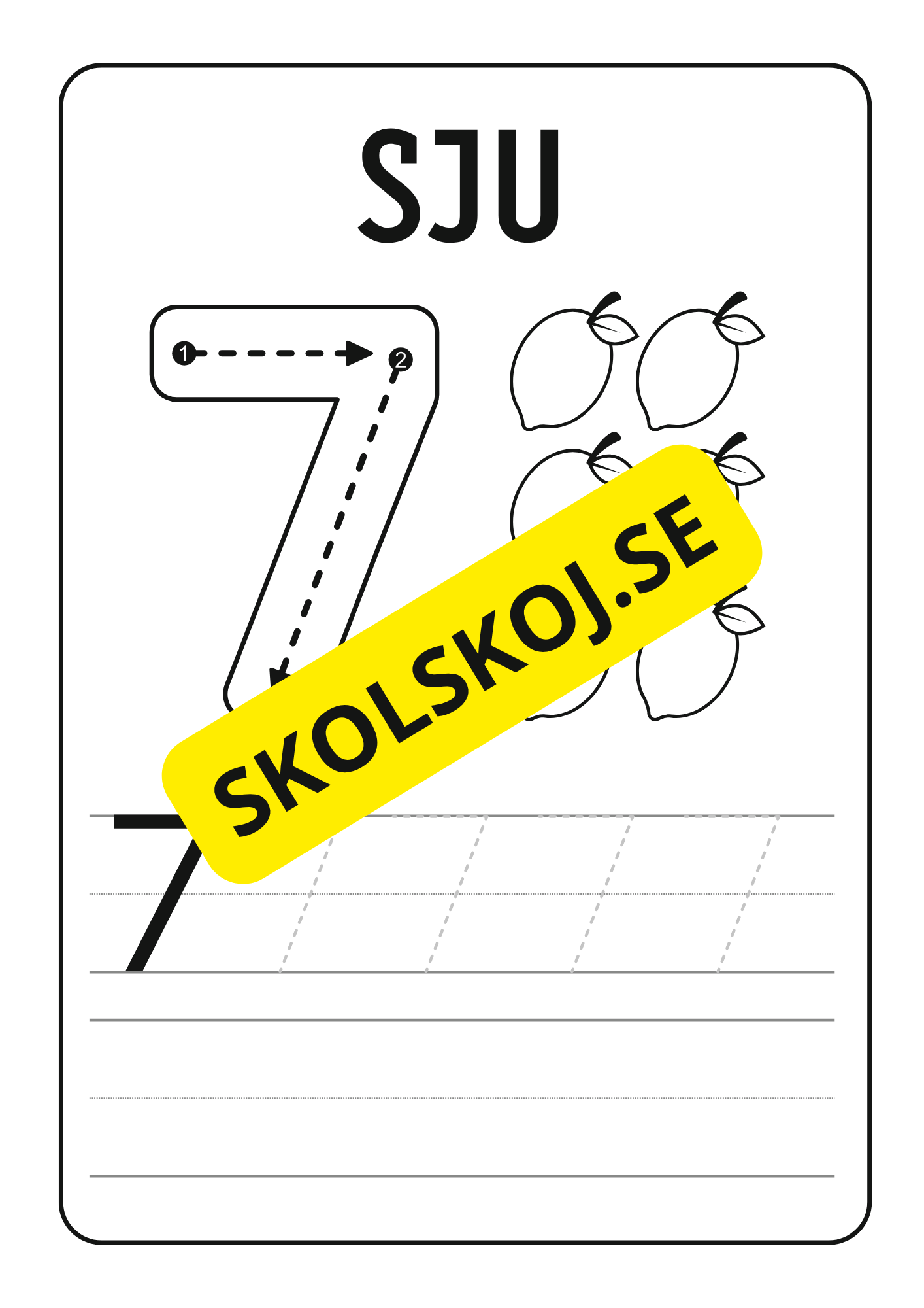 Spåra siffror och färglägg frukter - 1 - 20