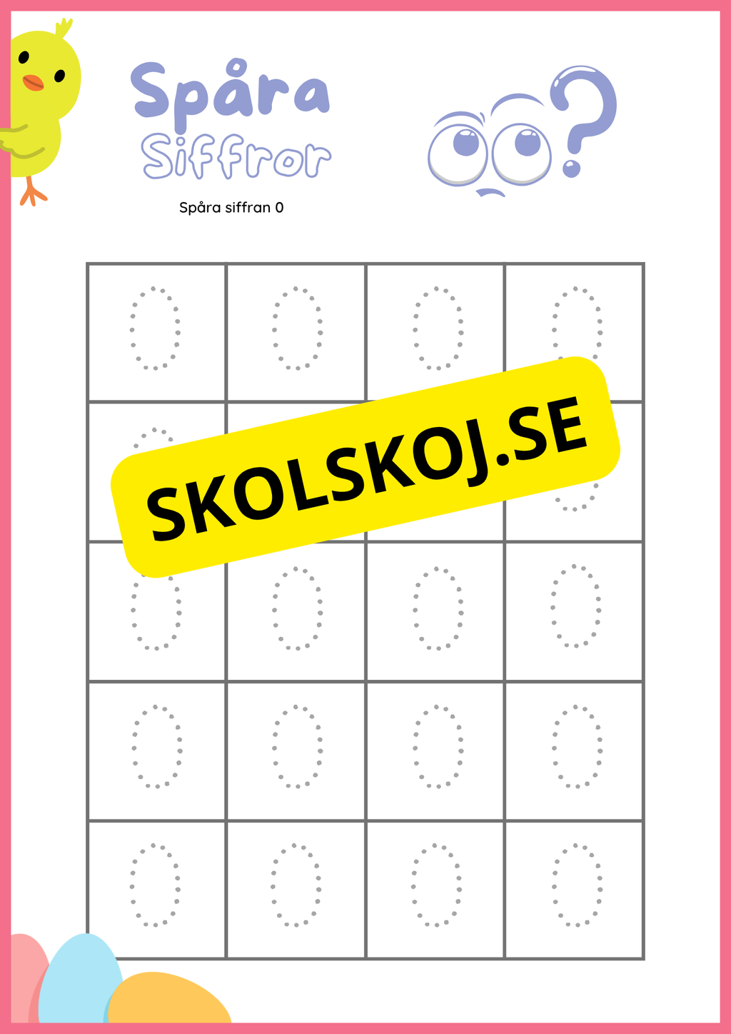 Spåra siffror och former - Påsktema