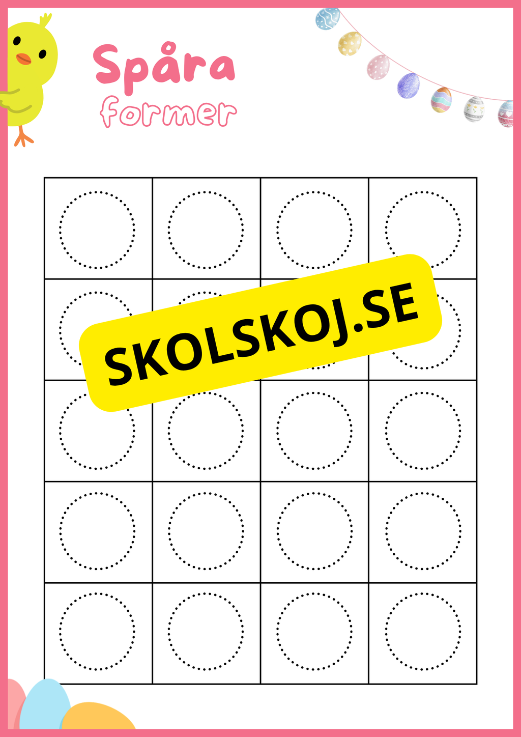 Spåra siffror och former - Påsktema