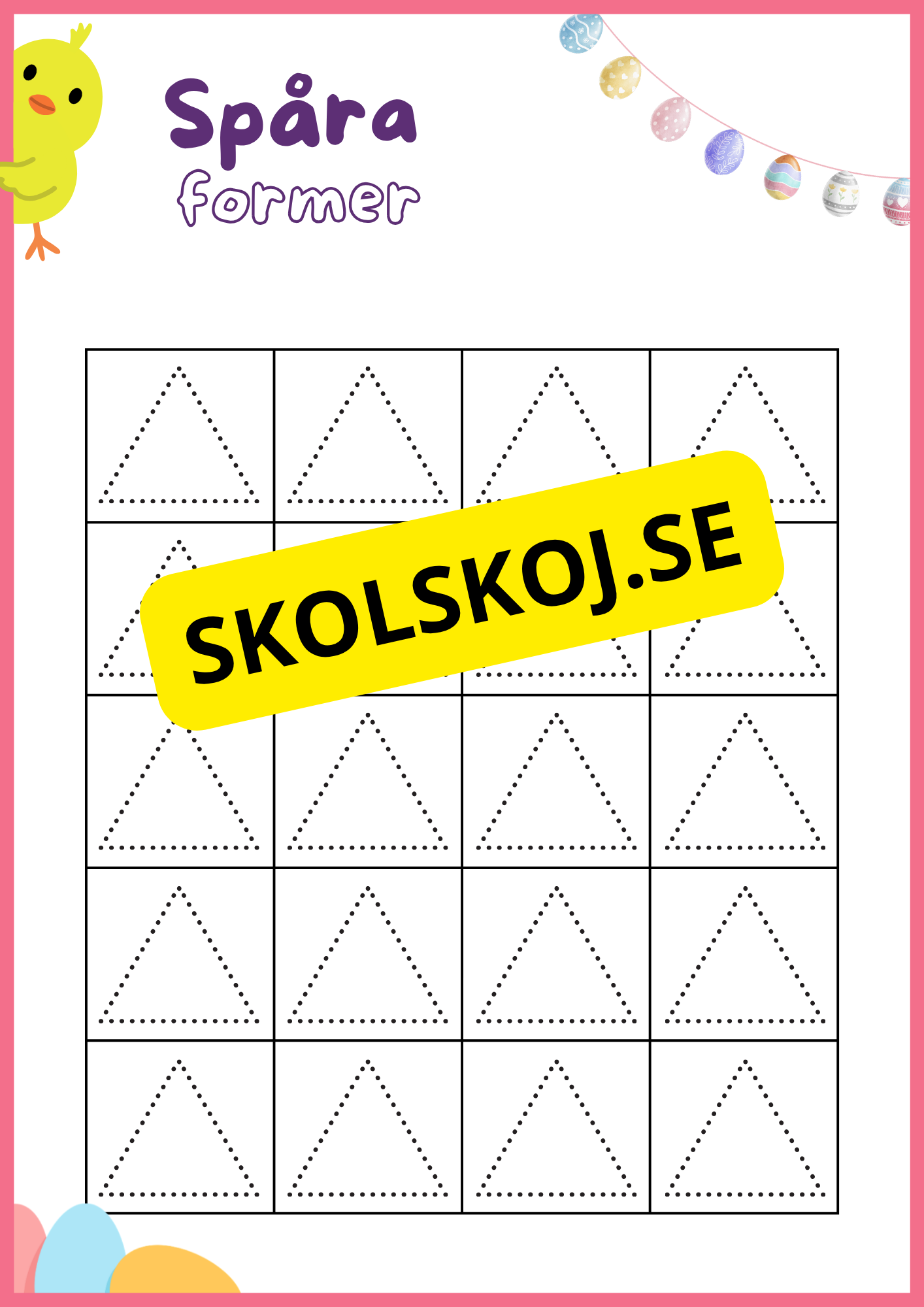 Spåra siffror och former - Påsktema