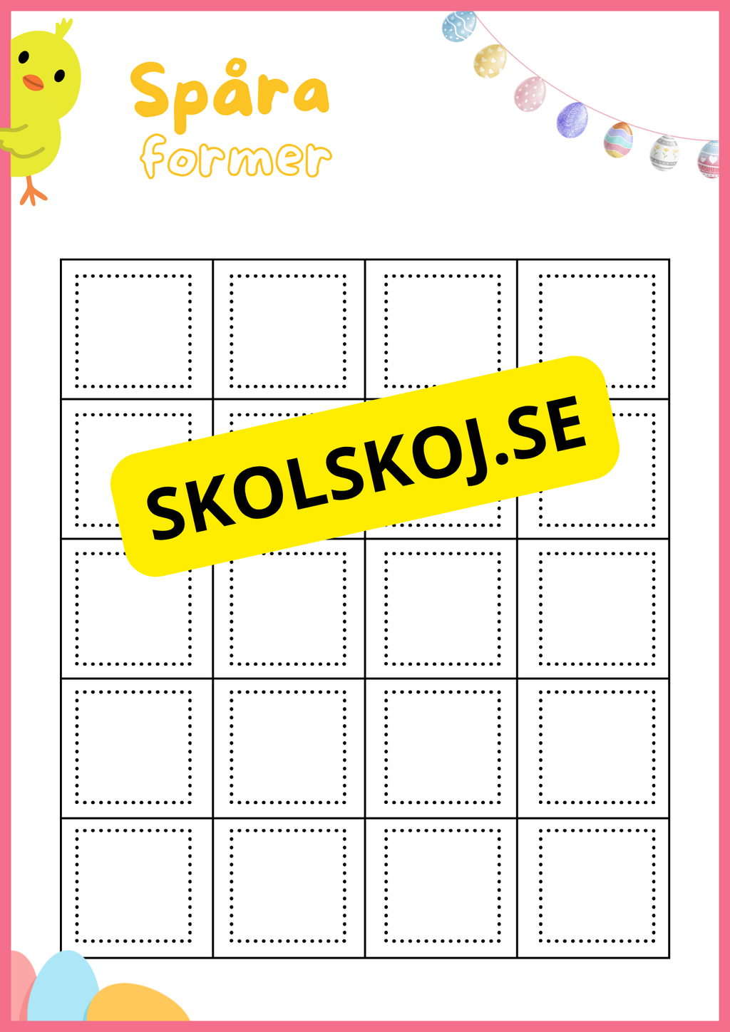 Spåra siffror och former - Påsktema