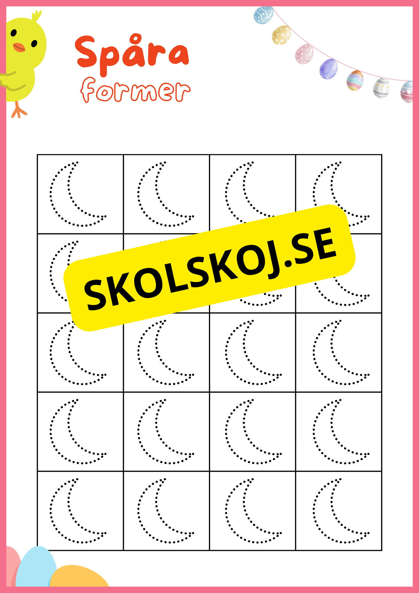 Spåra siffror och former - Påsktema