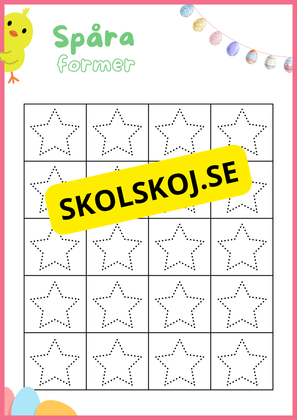 Spåra siffror och former - Påsktema