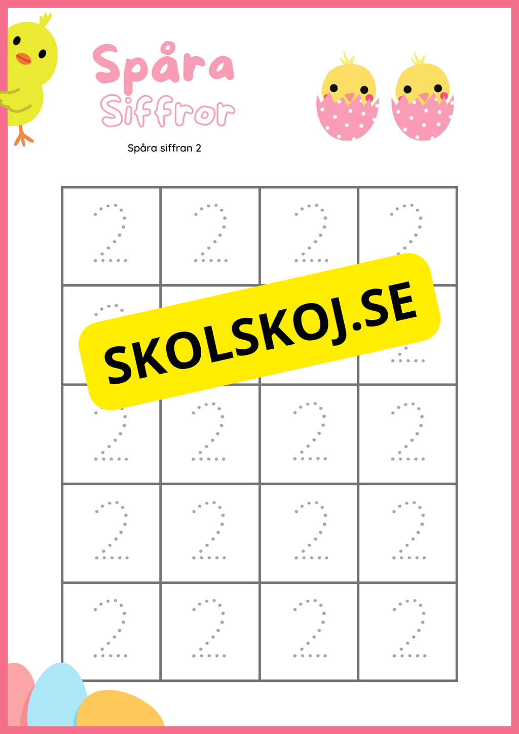 Spåra siffror och former - Påsktema