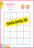 Spåra siffror och former - Påsktema