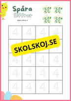 Spåra siffror och former - Påsktema