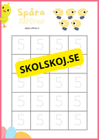 Spåra siffror och former - Påsktema