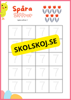 Spåra siffror och former - Påsktema