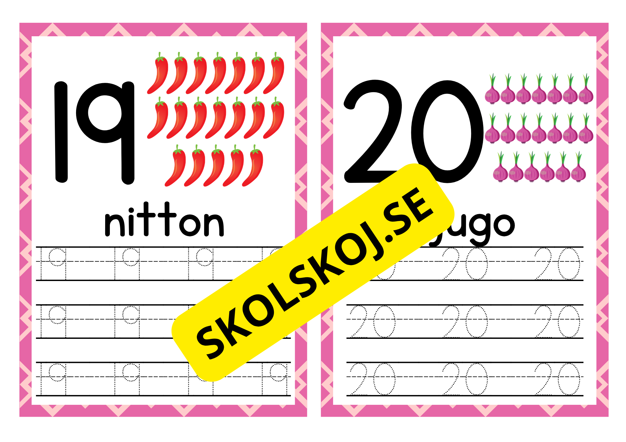Spåra siffror och tal - Häfte - 1 - 20