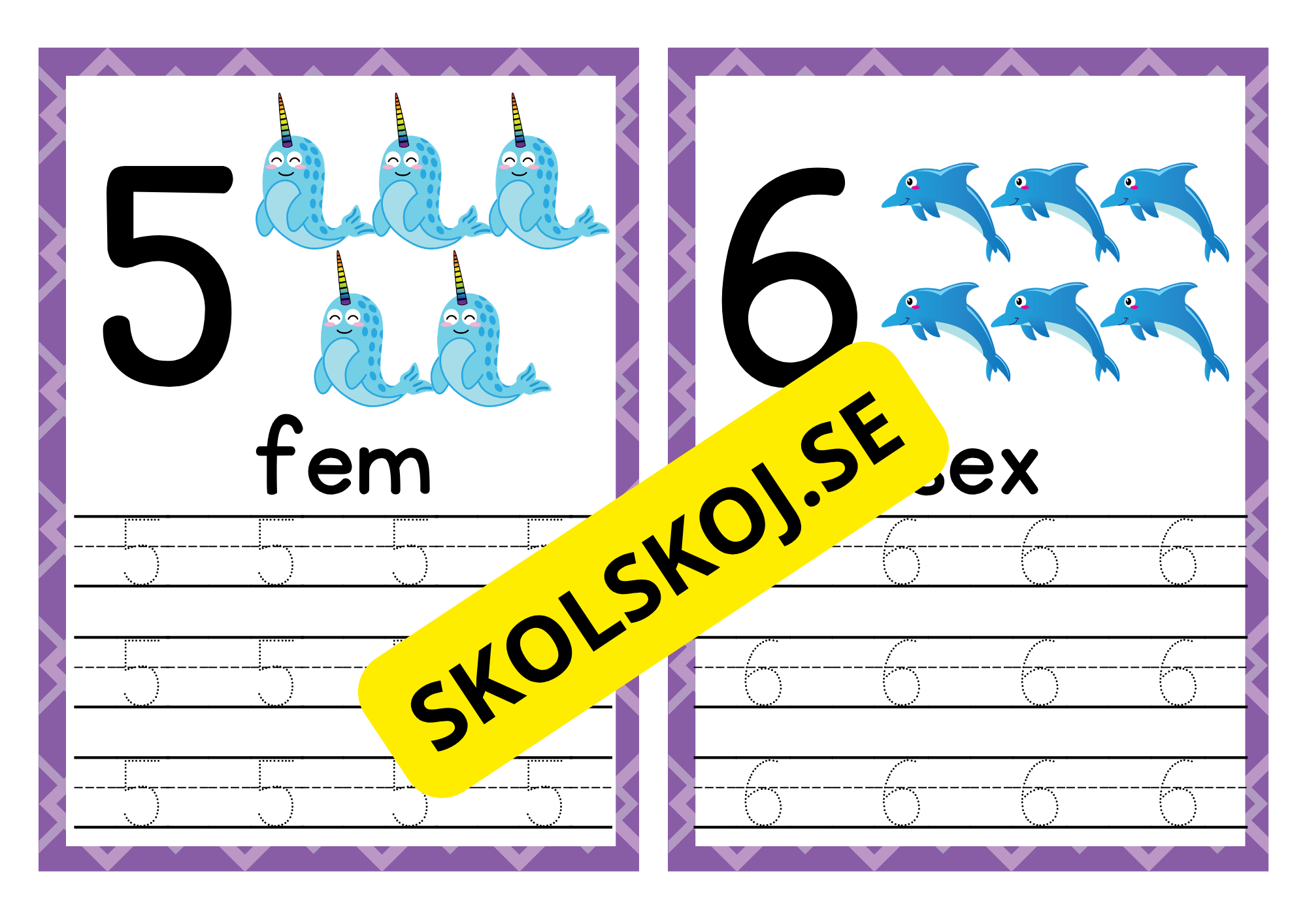Spåra siffror och tal - Häfte - 1 - 20