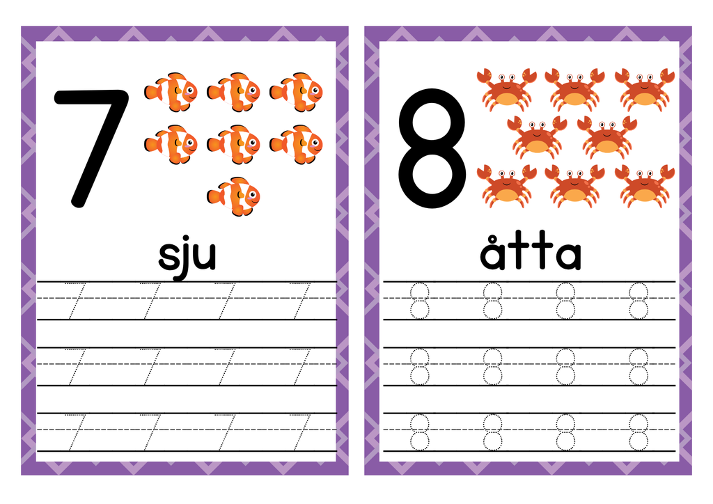 Spåra siffror och tal - Häfte - 1 - 20