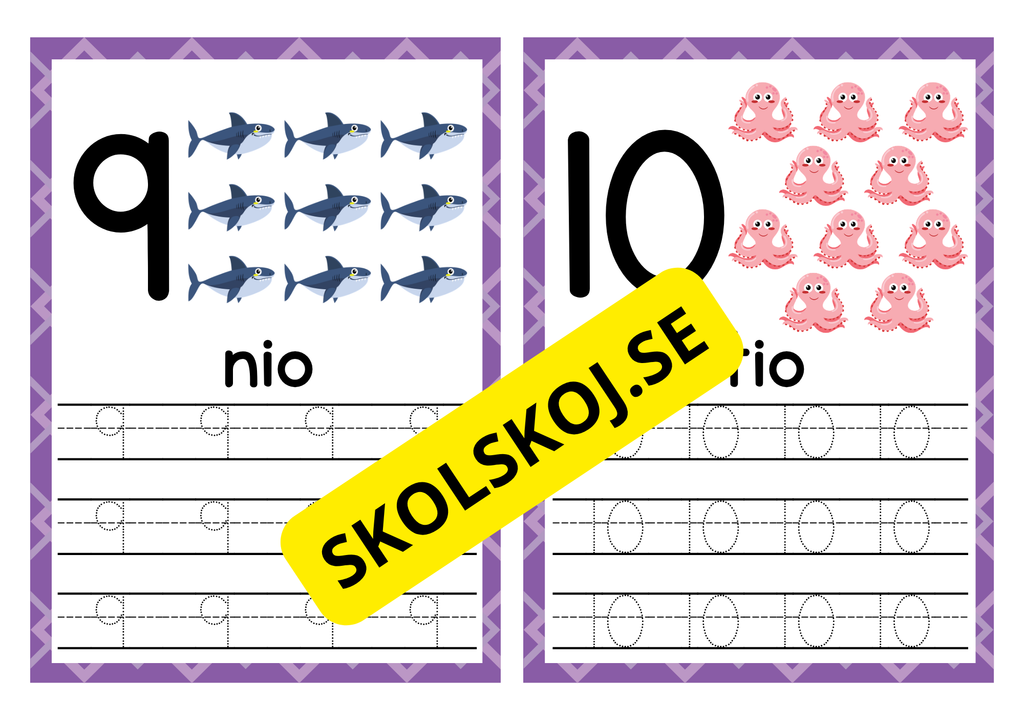 Spåra siffror och tal - Häfte - 1 - 20