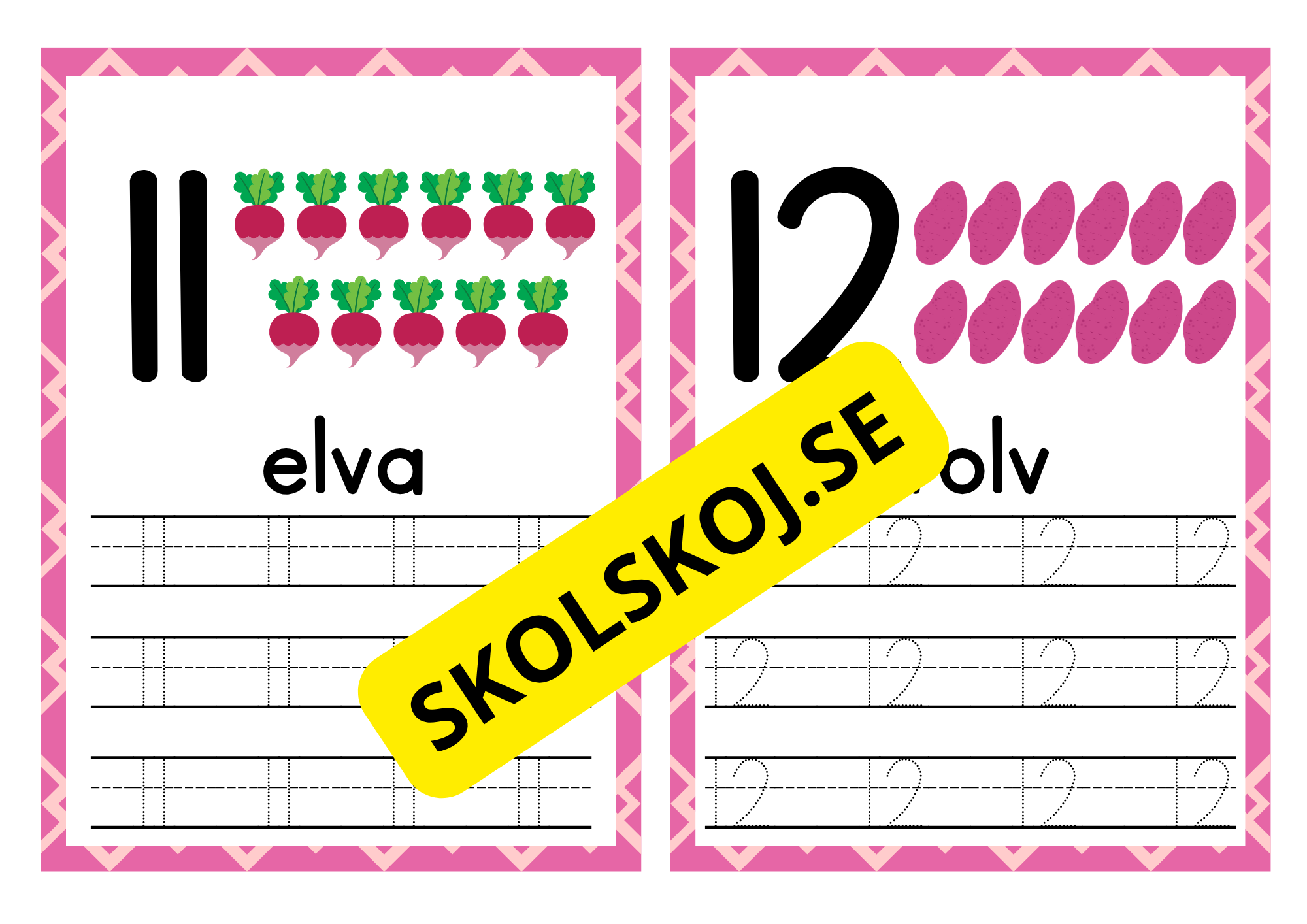 Spåra siffror och tal - Häfte - 1 - 20