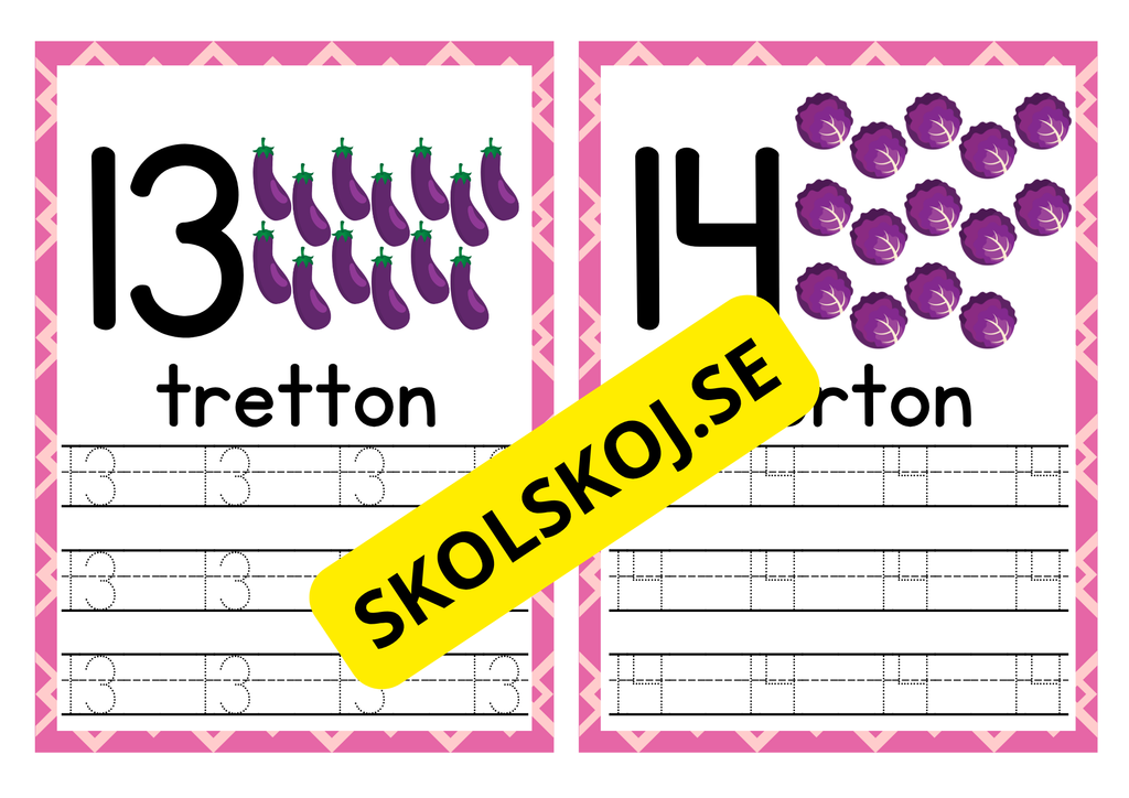Spåra siffror och tal - Häfte - 1 - 20