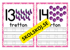Spåra siffror och tal - Häfte - 1 - 20