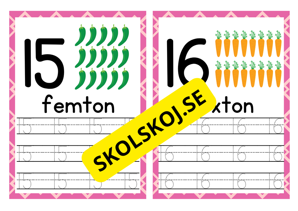Spåra siffror och tal - Häfte - 1 - 20