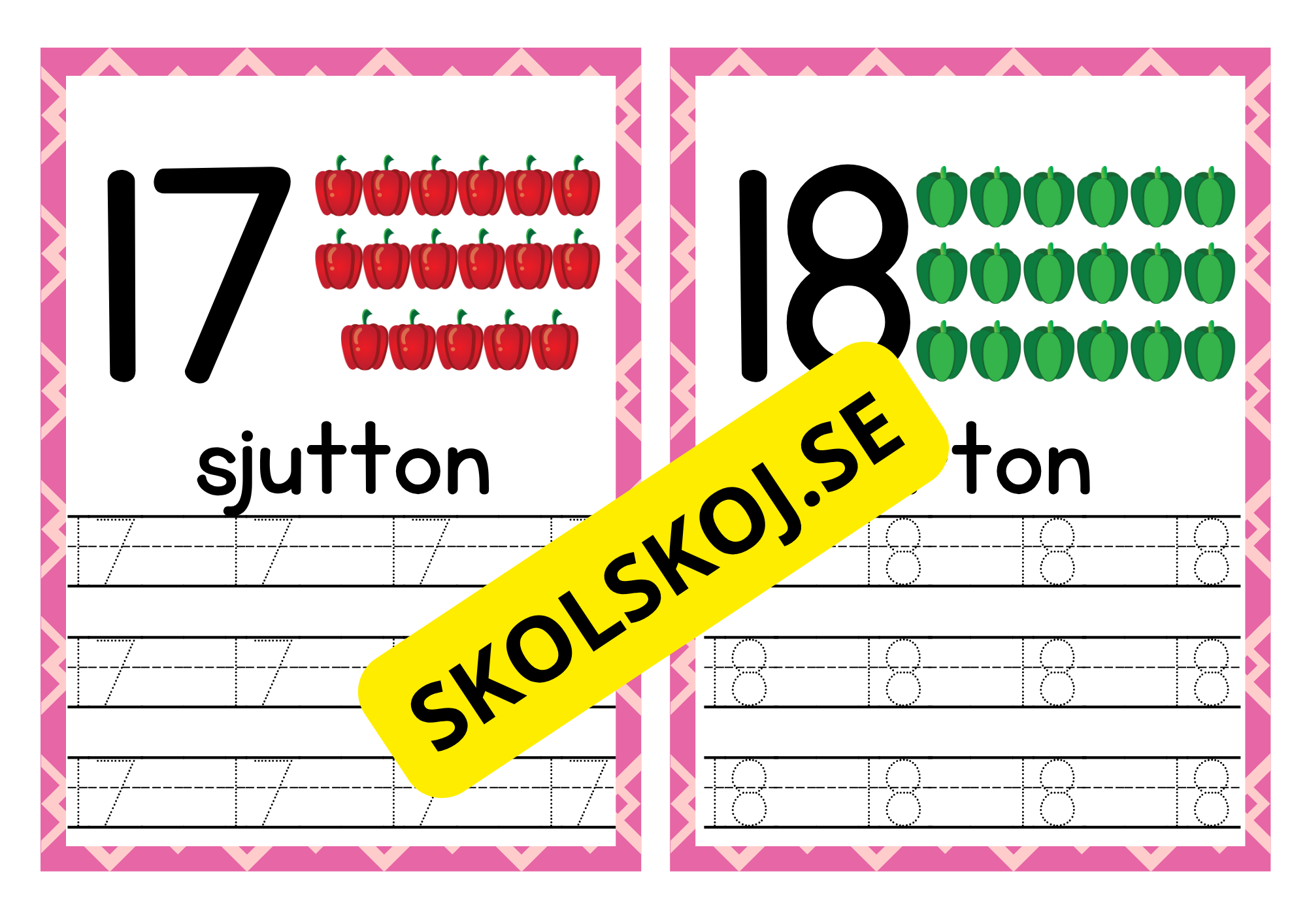 Spåra siffror och tal - Häfte - 1 - 20