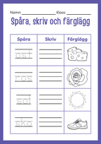 Spåra skriv och färglägg
