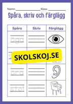 Spåra skriv och färglägg