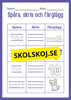Spåra skriv och färglägg