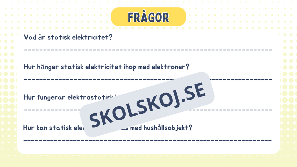 Statisk elektricitet - Fakta, experiment och frågor