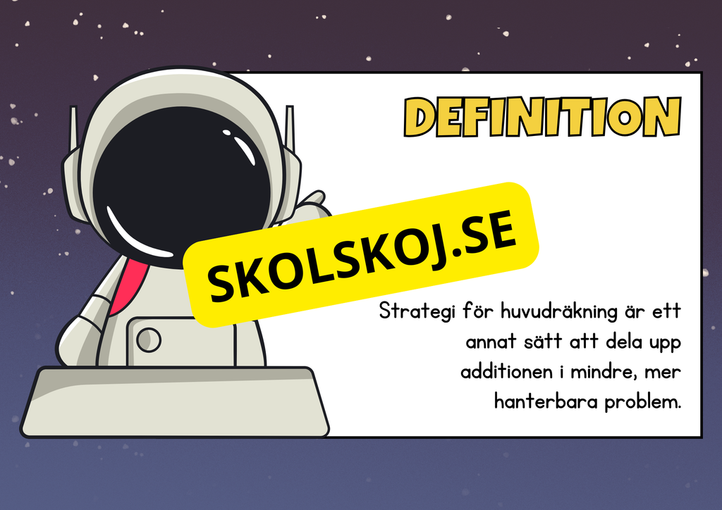 Strategi för huvudräkning - Addition - Årskurs 3 - 4
