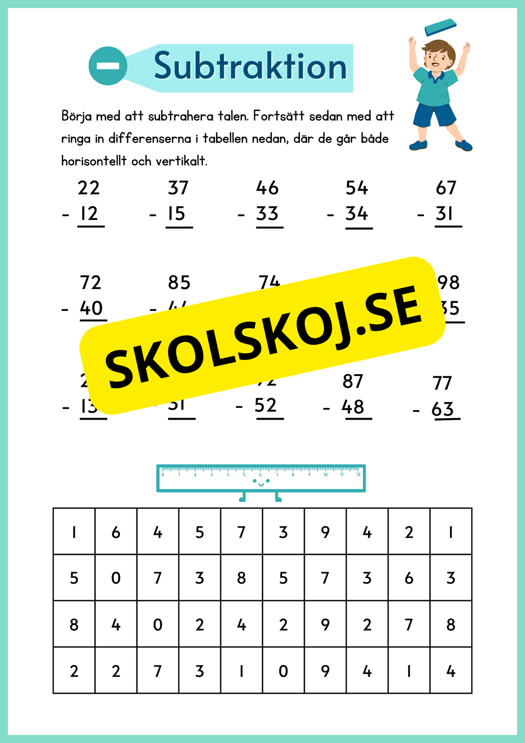 Subtraktion med uppställning