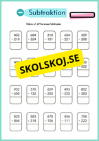 Subtraktion med uppställning