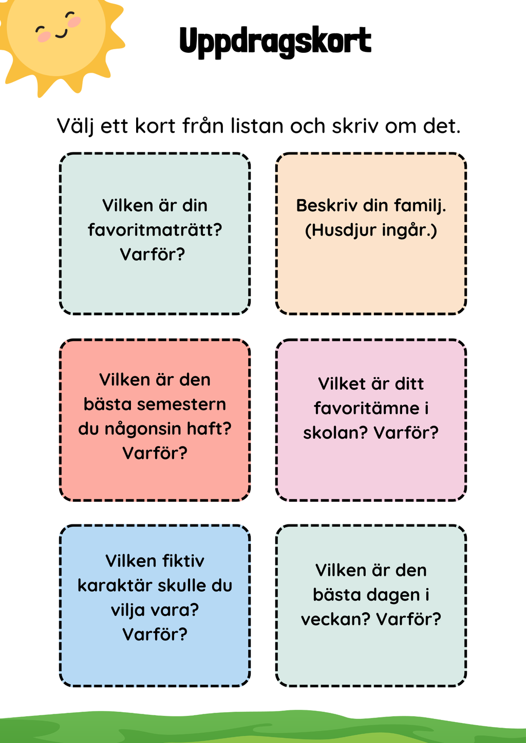 Uppdragskort svenska