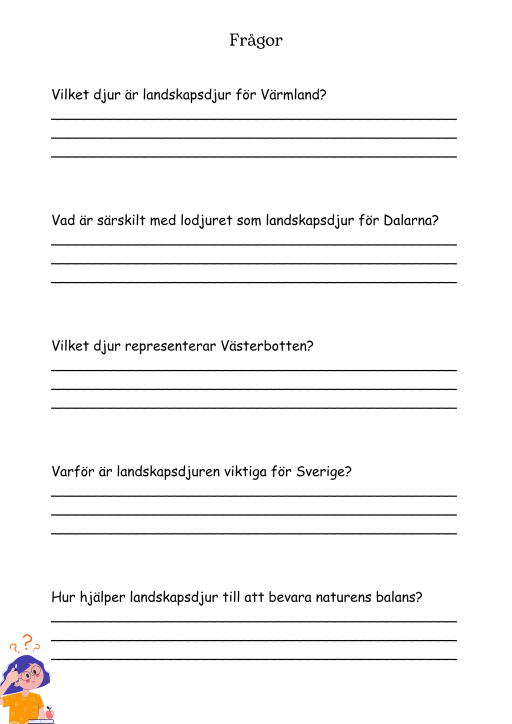 Sveriges landskapsdjur och djurens värld - åk 4 - 6