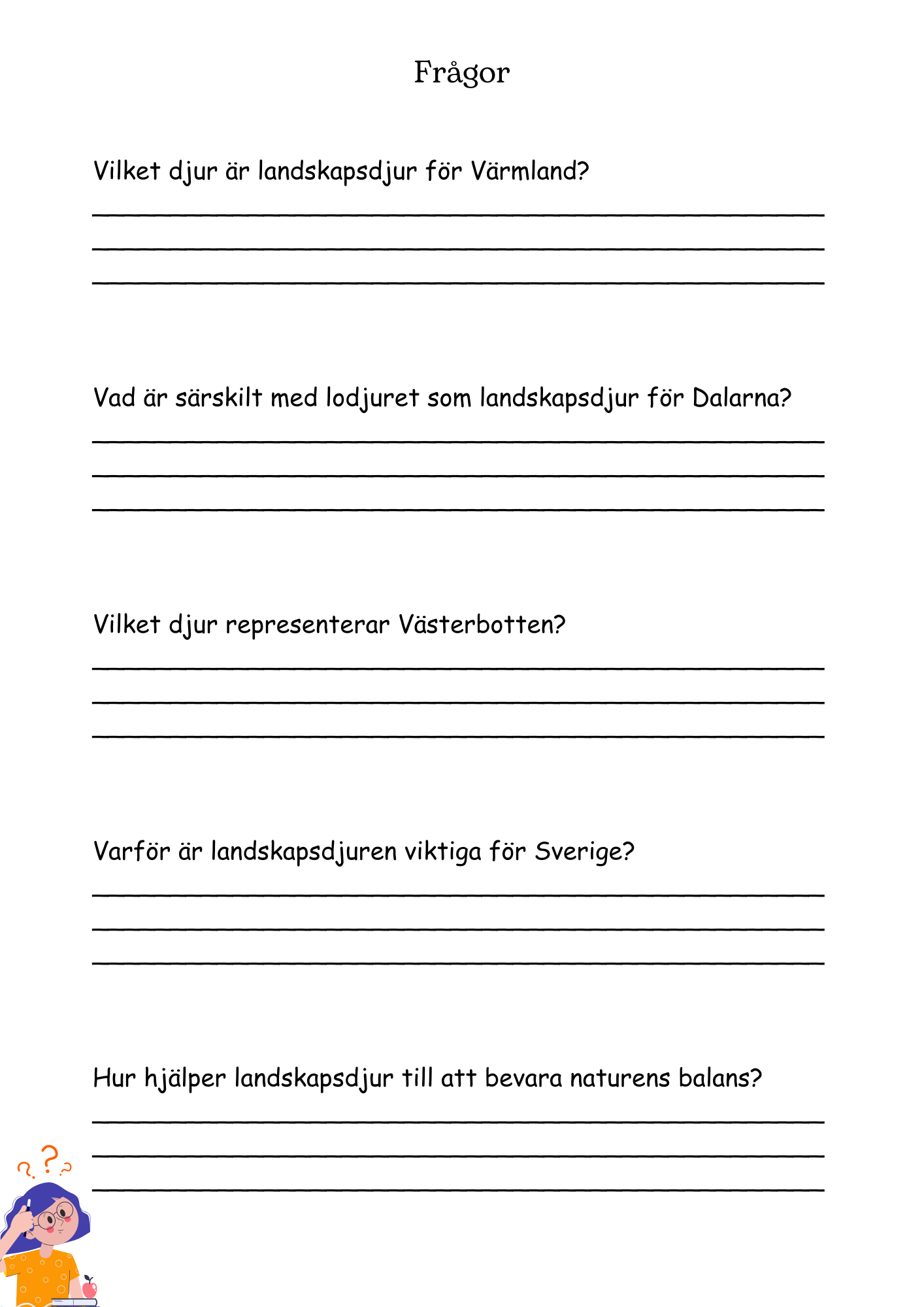 Sveriges landskapsdjur och djurens värld - åk 4 - 6