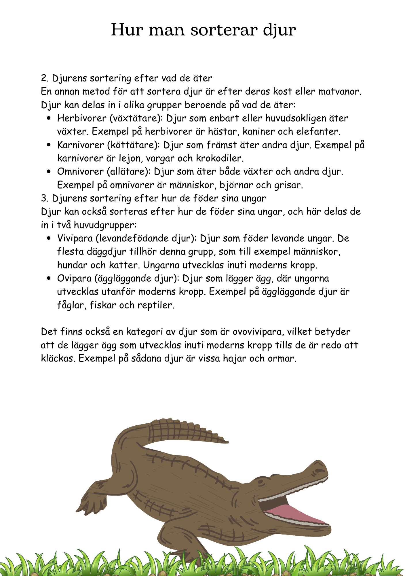 Sveriges landskapsdjur och djurens värld - åk 4 - 6