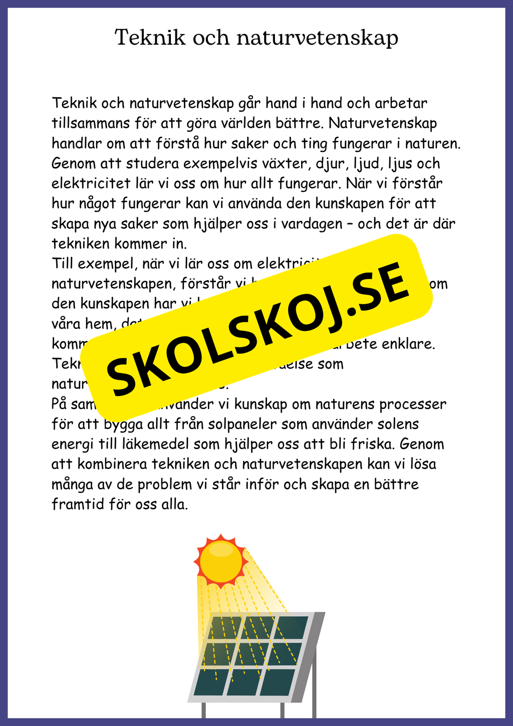 Teknikens roll i vårt liv - Årskurs 4 - 6