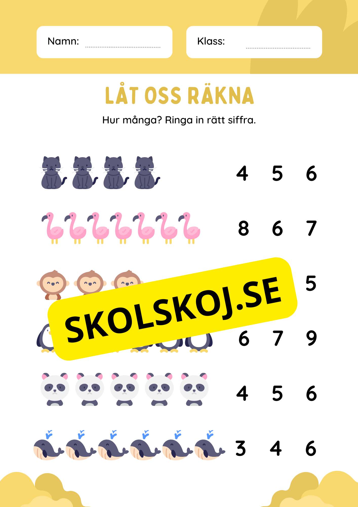Tema djur - Blandade uppgifter