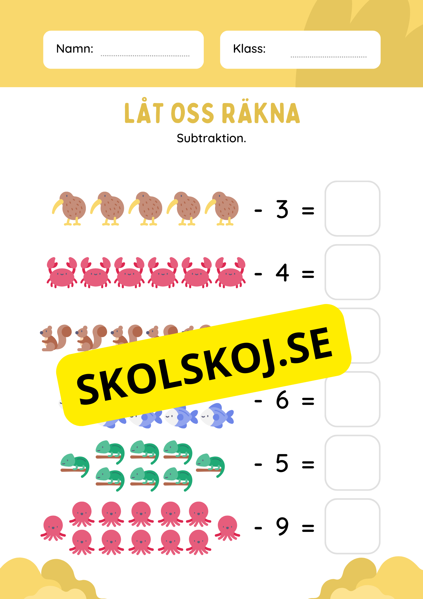 Tema djur - Blandade uppgifter