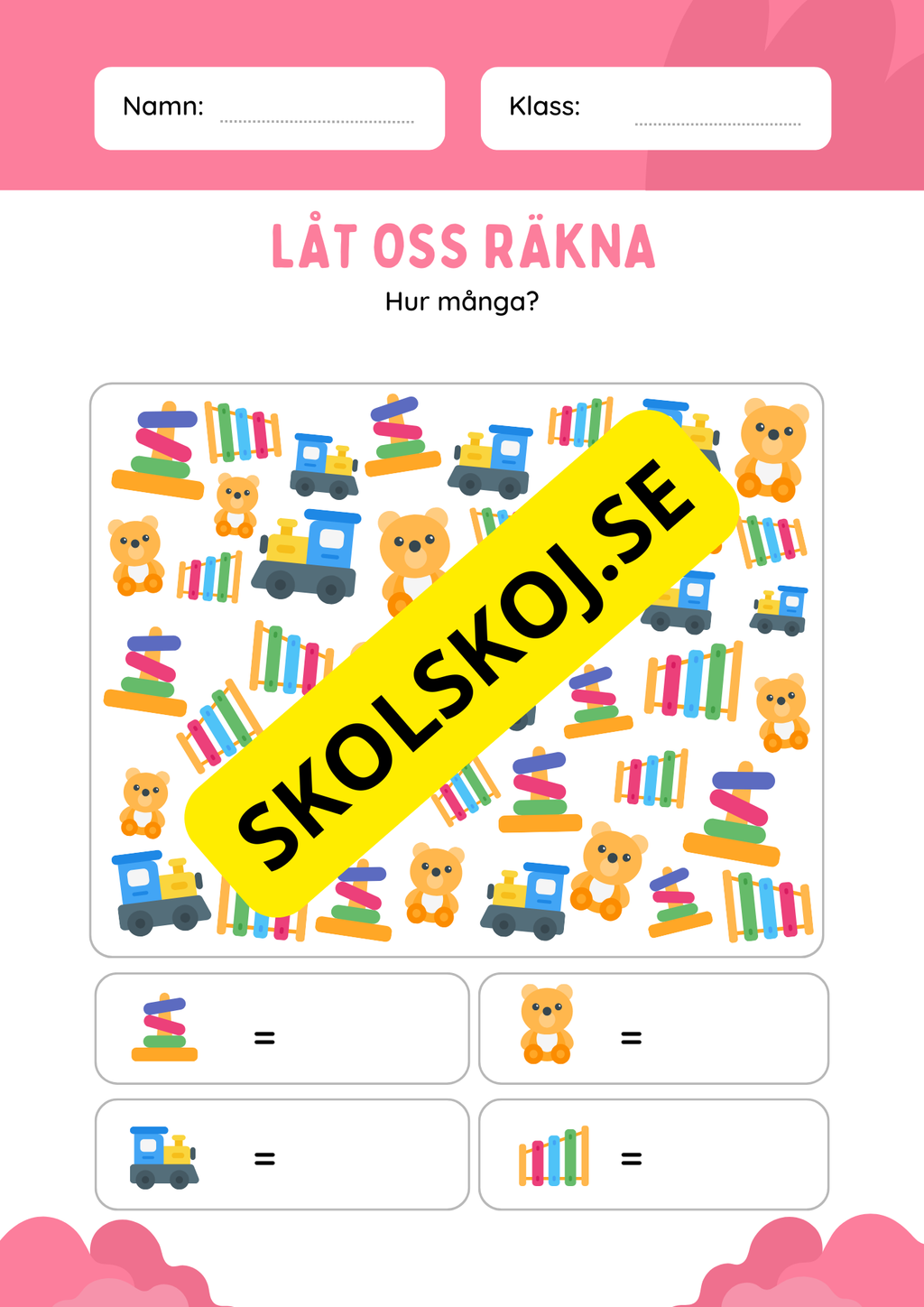 Tema leksaker - Blandade uppgifter