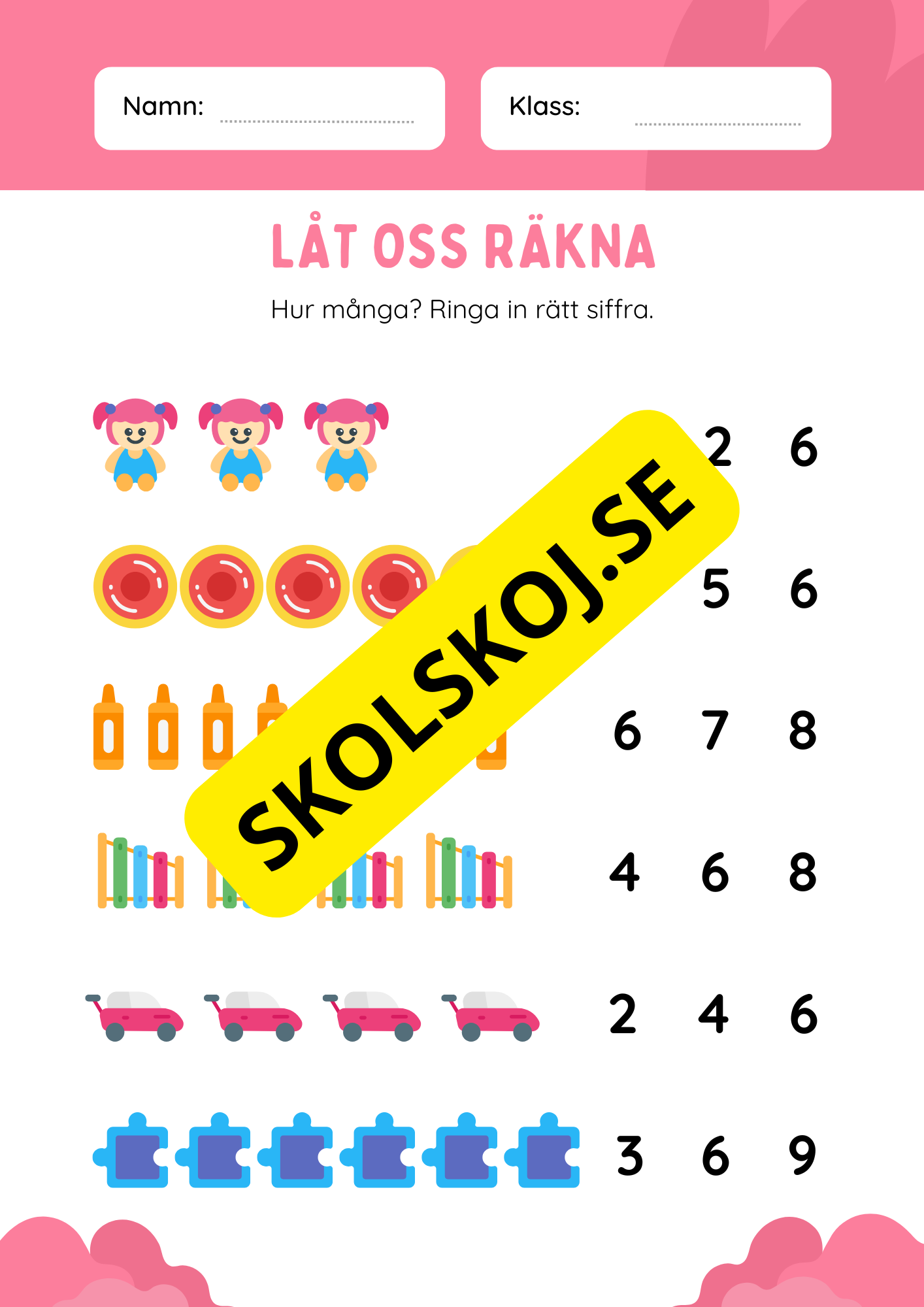 Tema leksaker - Blandade uppgifter