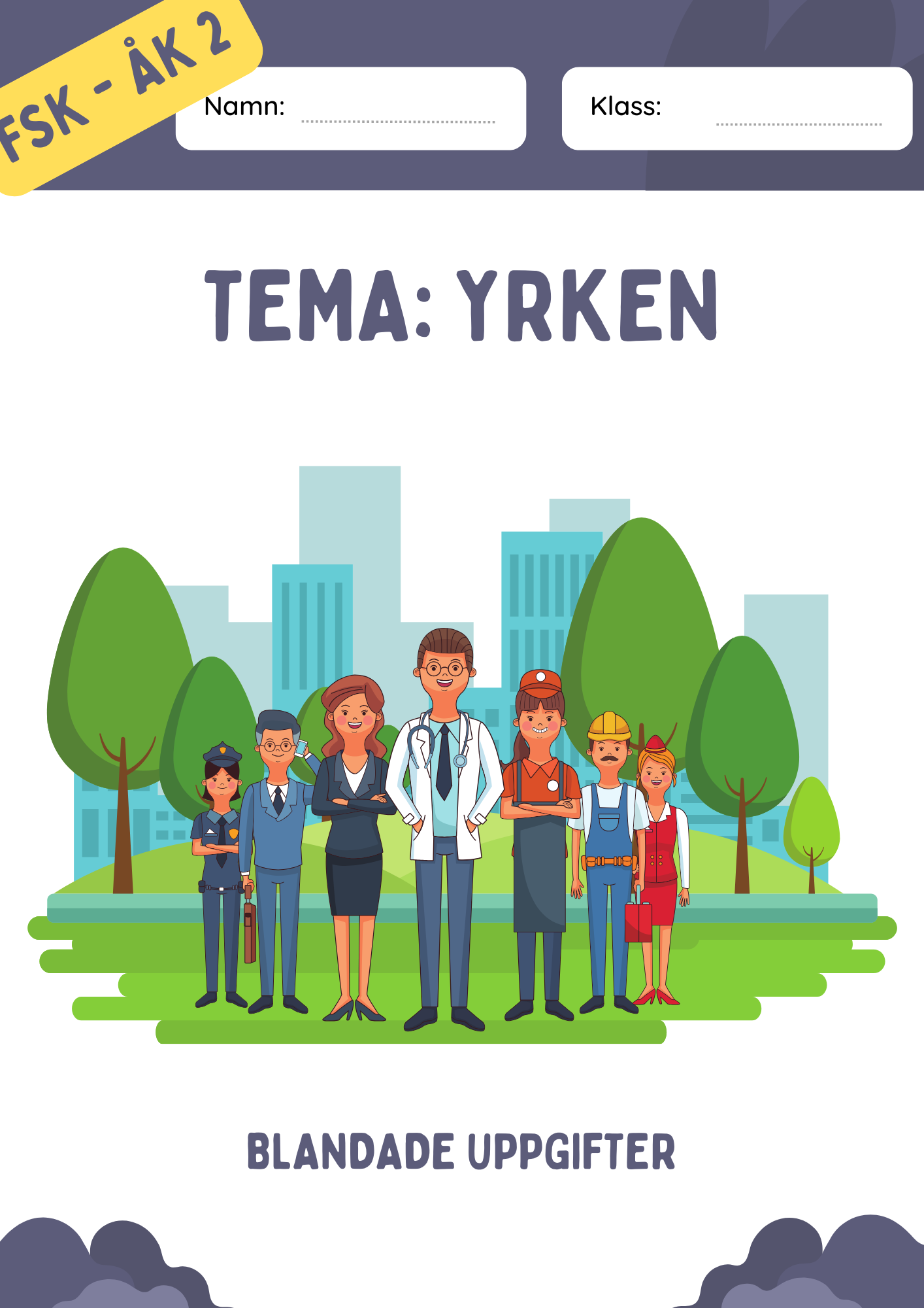 Tema yrken - Blandade uppgifter