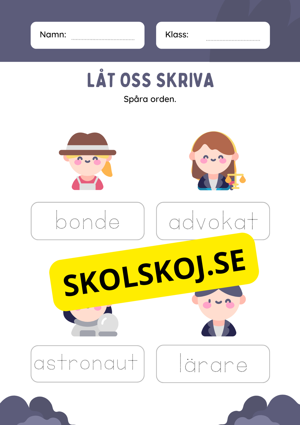 Tema yrken - Blandade uppgifter