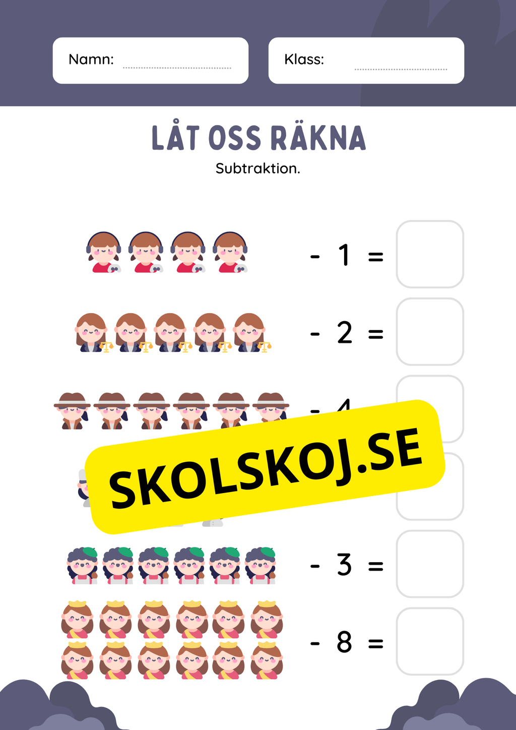 Tema yrken - Blandade uppgifter