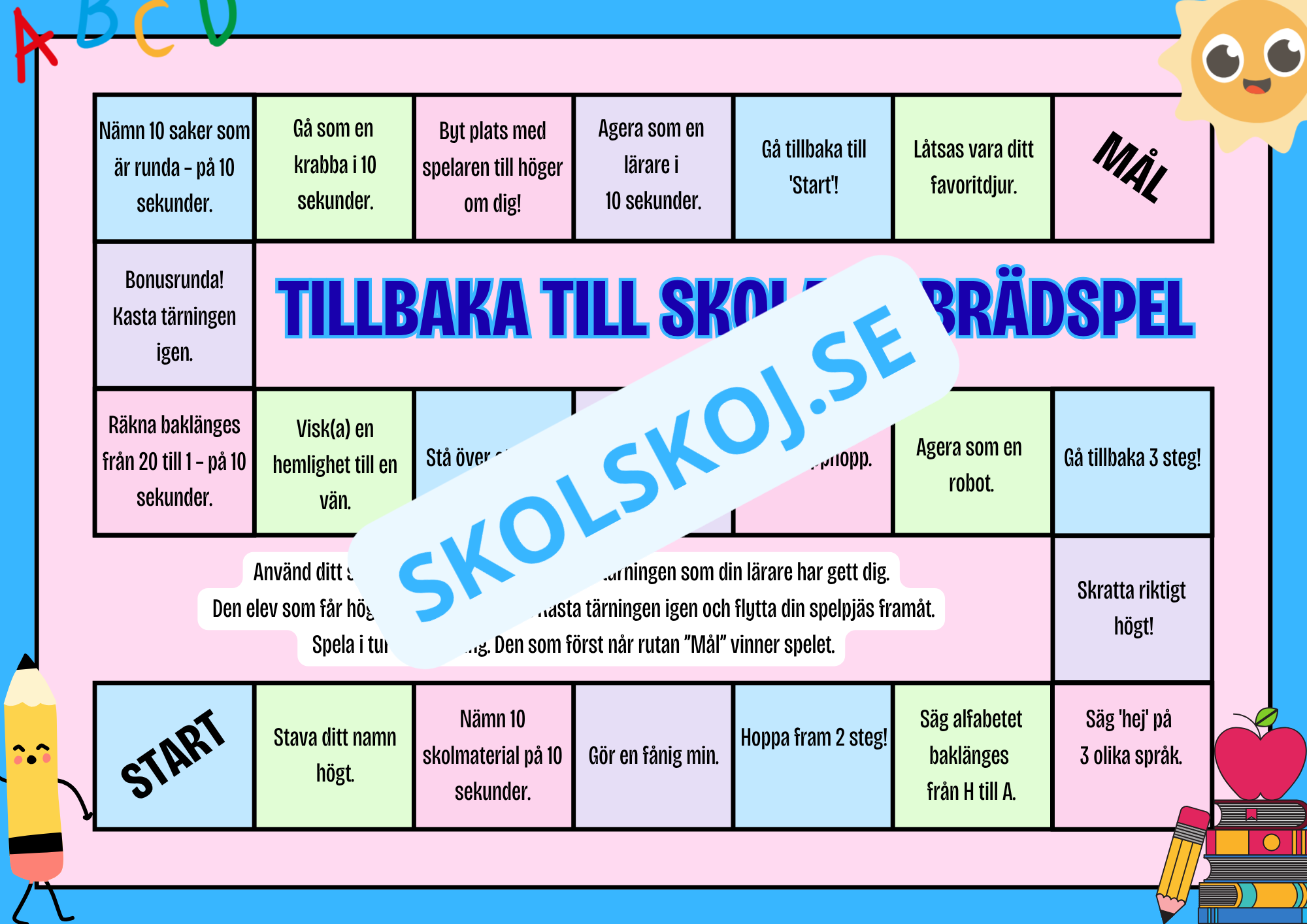 Tillbaka till skolan - Brädspel