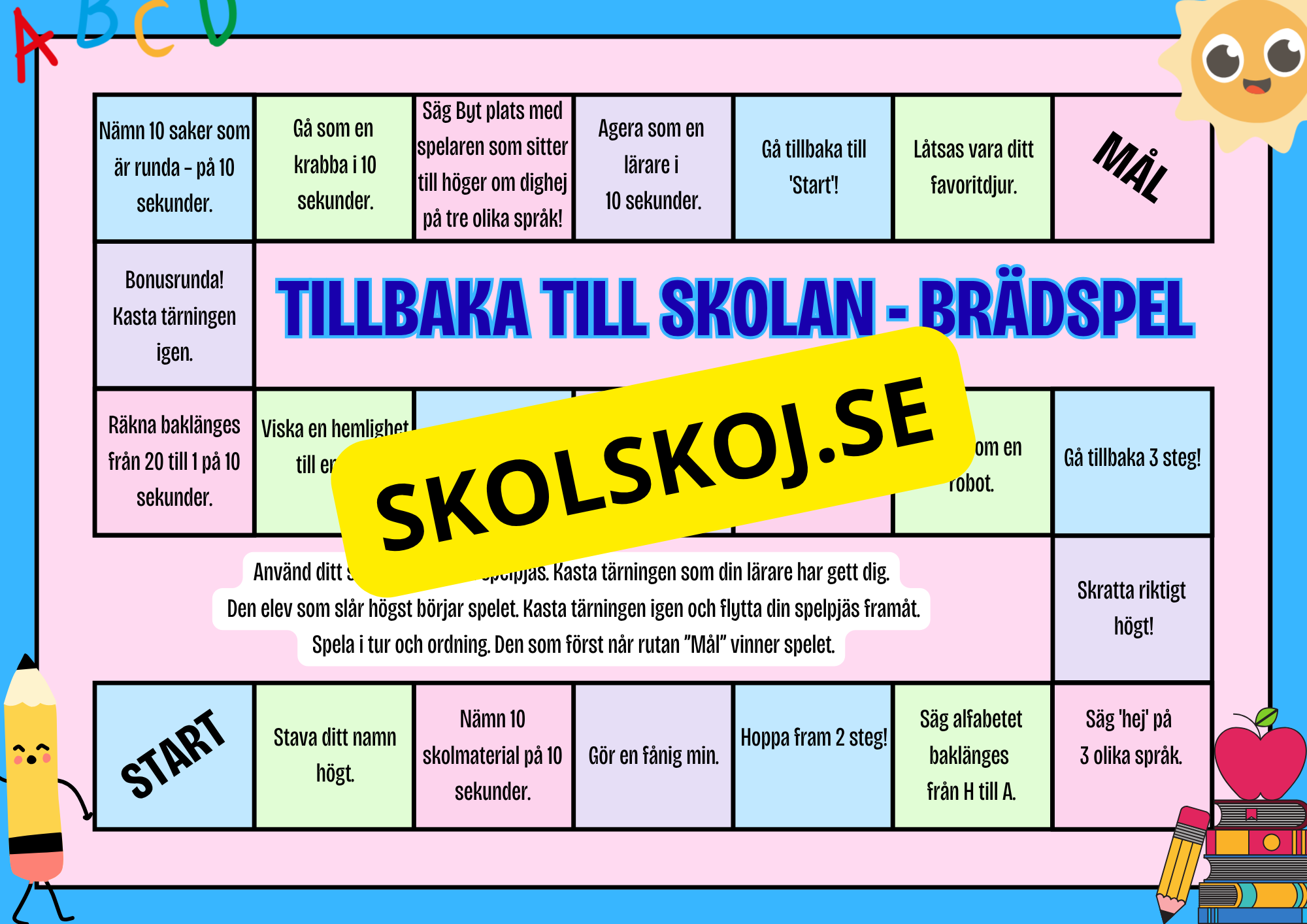 Tillbaka till skolan - Brädspel